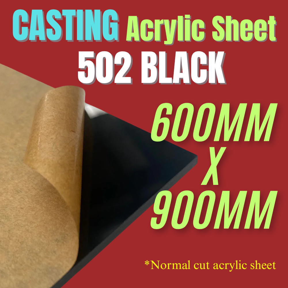 [Casting] Black Acrylic Sheet 600mm x 900mm Size -Normal Cut