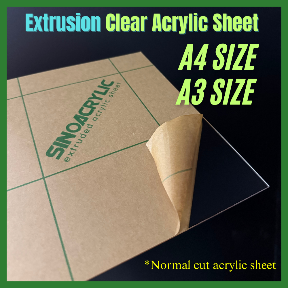 [Extrusion] Clear Acrylic Sheet A4/A3 Size -Normal Cut