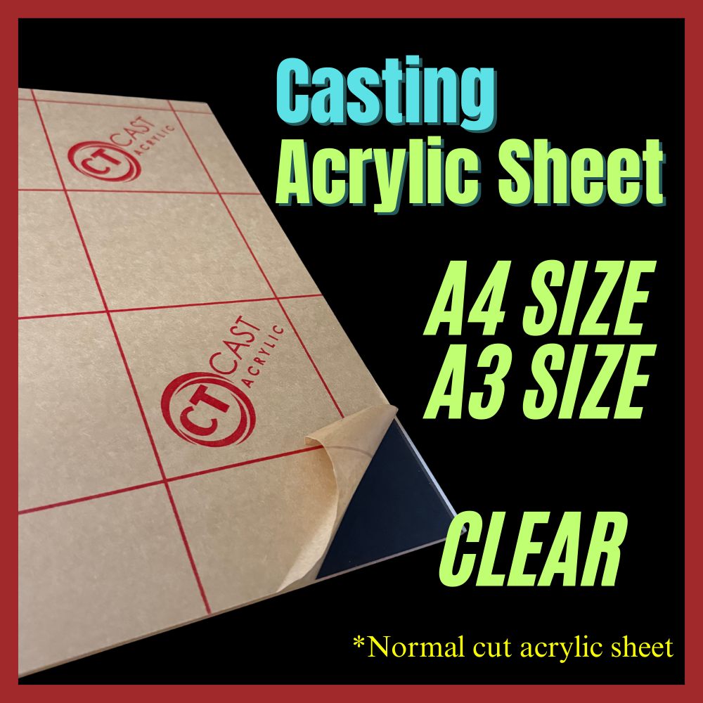 [Casting] Clear Acrylic Sheet A4/A3 Size -Normal Cut