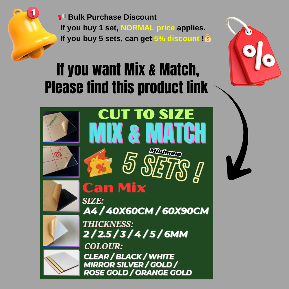 [Casting] Black Acrylic Sheet 400mm x 600mm -Normal Cut