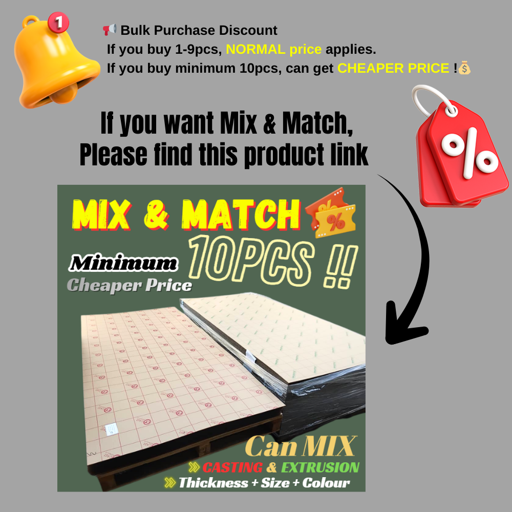 [Casting] Black Acrylic Sheet  4'x6'/4'x8' Perspex (Single Piece Price)