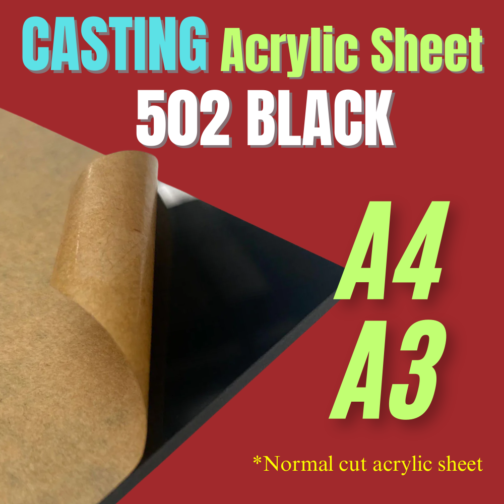[Casting] Black Acrylic Sheet A4/A3 Size -Normal Cut