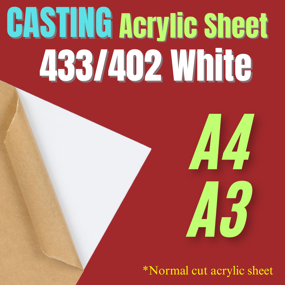[Casting] White Acrylic Sheet A4/A3 Size -Normal Cut