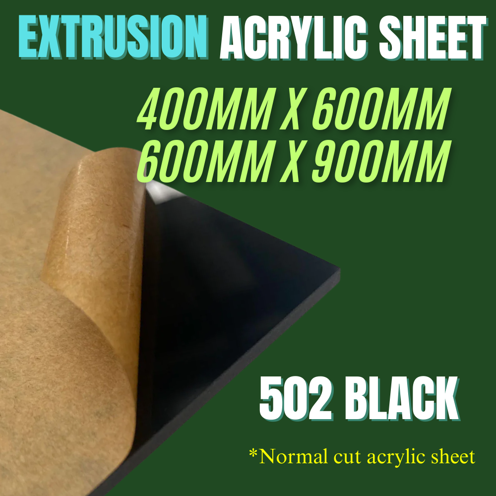 [Extrusion] Black Acrylic Sheet 400x600mm/600x900mm -Normal Cut
