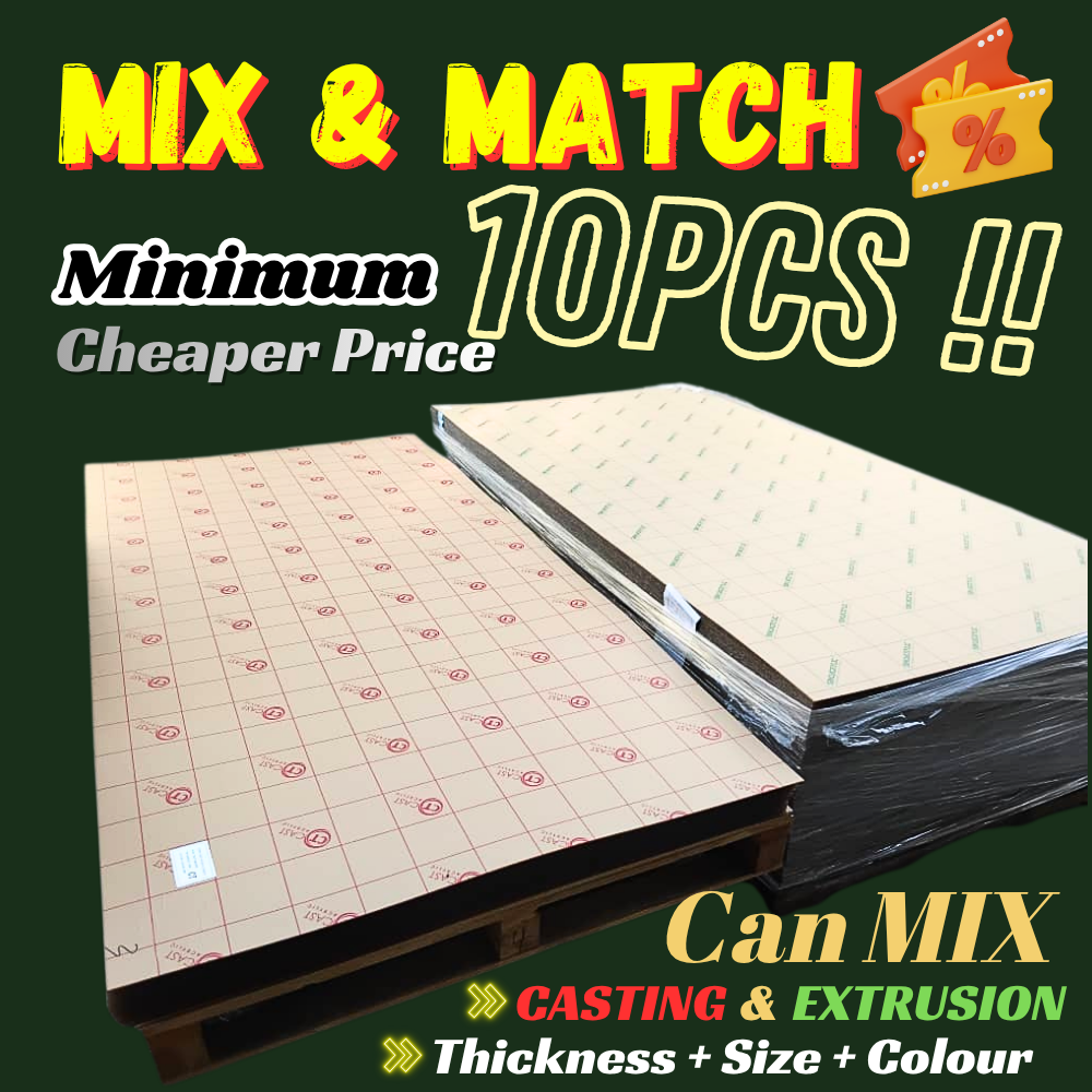 Mix & Match Acrylic Sheet Package Minimum 10pcs 4'x6'/4'x8'